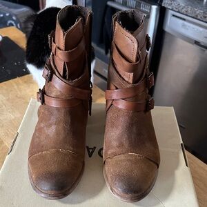 Roan 💗 Chic Strappy Brown Ankle Boots